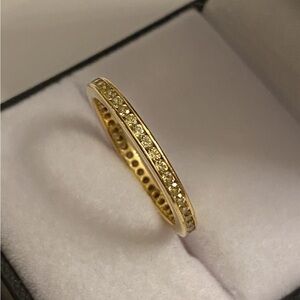 Citrine 22K Yellow Gold Eternity Band Ring